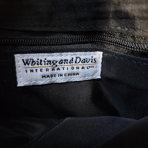 VTG Whiting & Davis Black Liquid‎ Metal Mesh Bag Gold Chain 70s - Picture 6 of 11